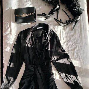 Jacquemus Black Crepe La Robe Bahia Draped